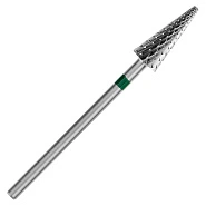 Фреза твердосплавная Конус зеленая, крупная нарезка (Т-15, Ø6мм)