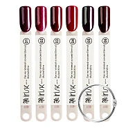 Палитра цветов лака на гелевой основе Eternail Mulled Wine на веере