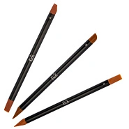 Кисть силиконовая двухсторонняя коричневая Nail Sculptor