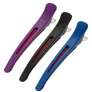 Зажимы для волос пластик/металл с силиконовой вставкой, 11,5 см (6 шт.)