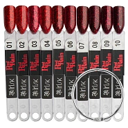 Палитра цветов гель-лака Red Rain М155-19, веер (номера 01-10) 