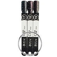 Палитра цветов топов с шиммером Chika Top М529-20, веер (номера 17-19)