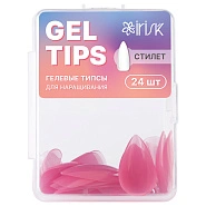 Гелевые типсы для наращивания Нюдовые Стилет, 24шт