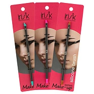 Кисть макияжная силиконовая двухсторонняя универсальная, Вогнутая лопатка и Прямая