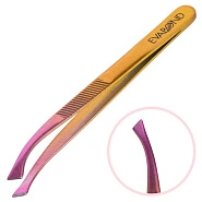 Пинцет для бровей изогнутый скошенный (Y)