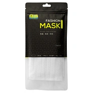 Маска трехслойная белая текстурированная, 6шт