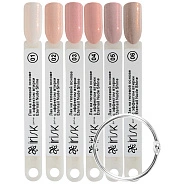 Палитра цветов лака на гелевой основе Eternail Nude Shine на веере